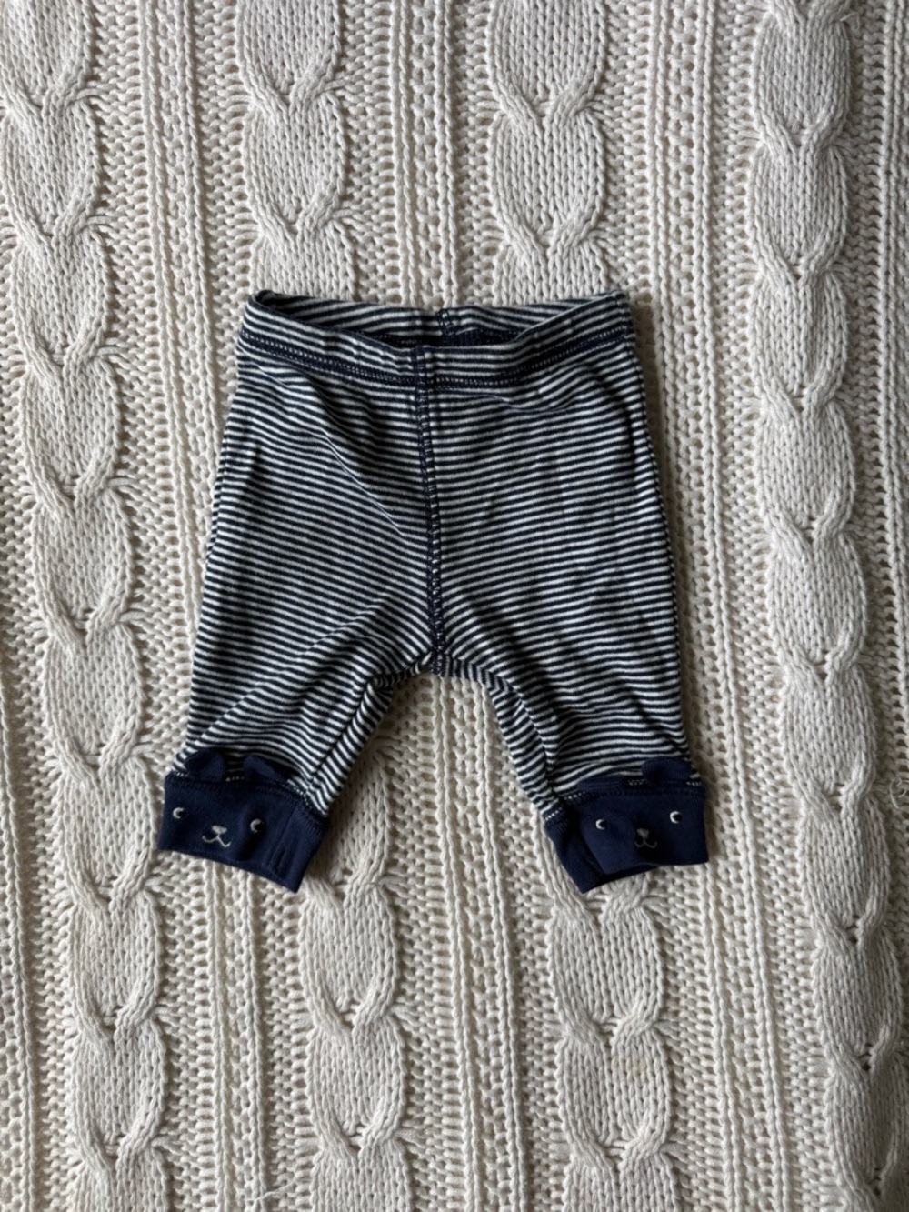 Carter's Navy & White Striped Newborn Footless Pajamas